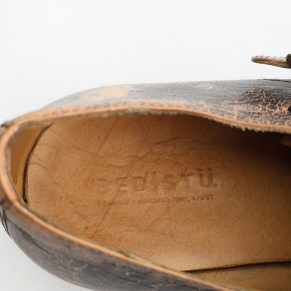 Bed Stu Panza Men's 13 Distressed Brown Leather Double Monk Strap Casual Dress - Picture 10 of 10